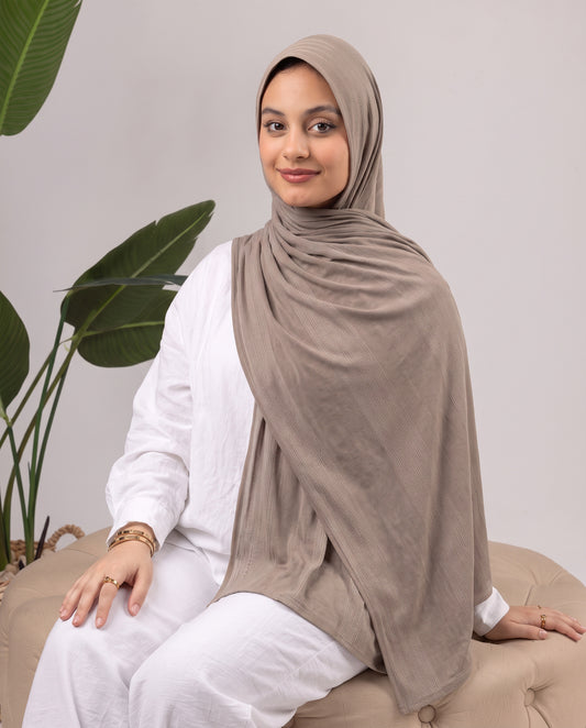Diamond Stripe Kuwaiti Scarf - Taupe