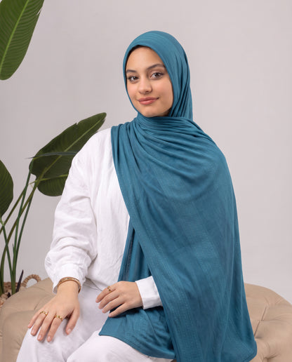 Diamond Stripe Kuwaiti Scarf - Teal