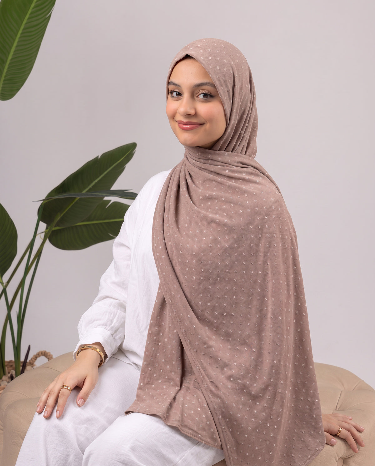 Dots Devore Kuwaiti Scarf - Cashmere