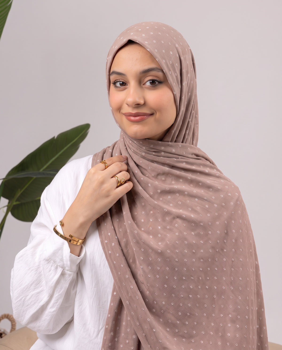 Dots Devore Kuwaiti Scarf - Cashmere