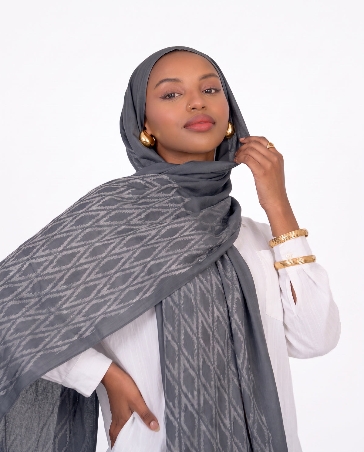 Samarkand Kuwaiti Scarf - Dark Grey