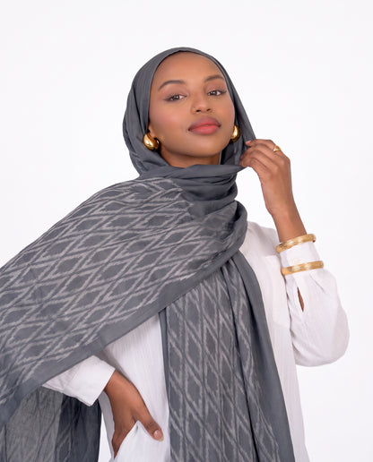 Samarkand Kuwaiti Scarf - Dark Grey