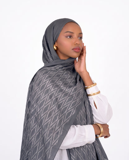 Samarkand Kuwaiti Scarf - Dark Grey