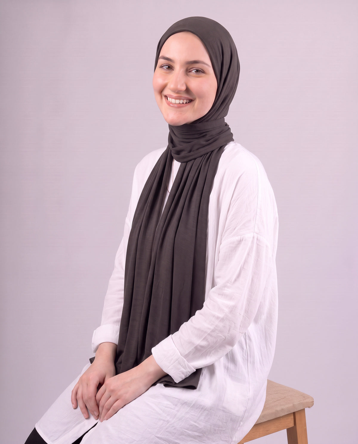 Plain Kuwaiti Scarf - Brown