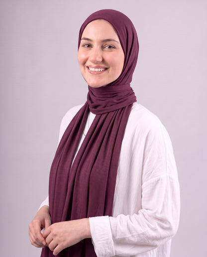 Plain Kuwaiti Scarf - Burgundy