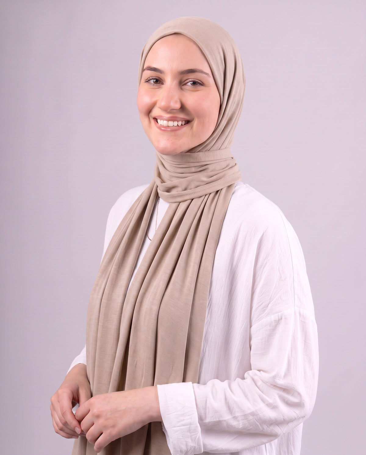 Plain Kuwaiti Scarf - Medium Beige