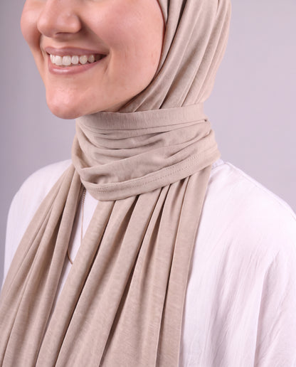 Plain Kuwaiti Scarf - Medium Beige