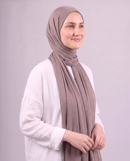 Plain Kuwaiti Scarf - Café