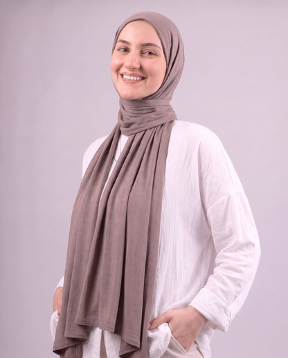 Plain Kuwaiti Scarf - Café