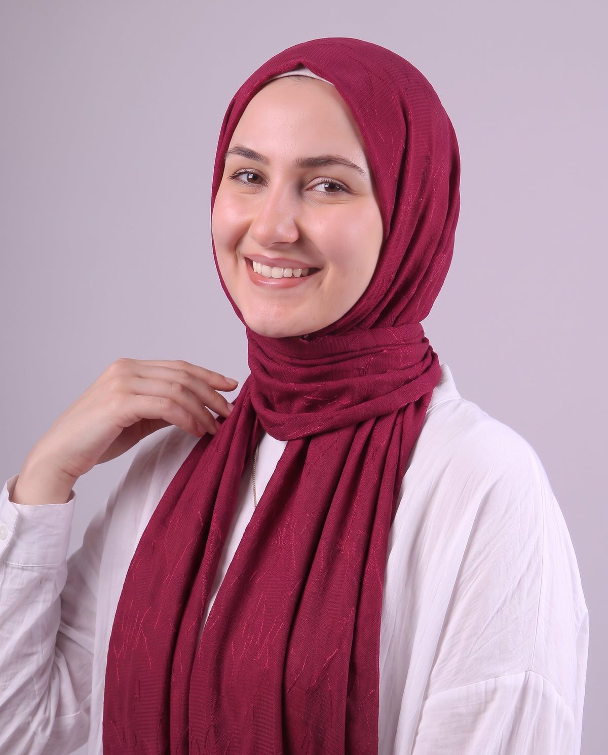 Storm Devore Kuwaiti Scarf - Burgundy