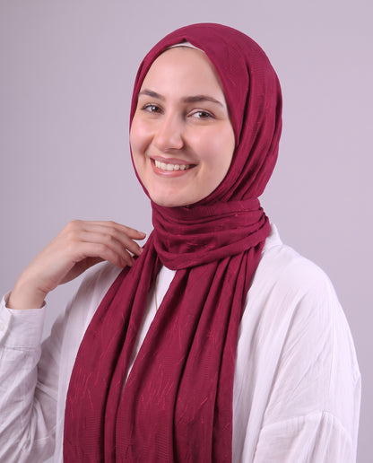 Storm Devore Kuwaiti Scarf - Burgundy