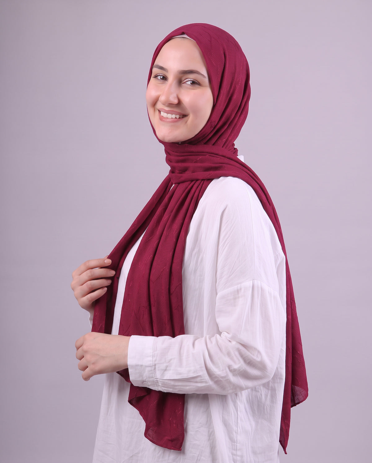 Storm Devore Kuwaiti Scarf - Burgundy