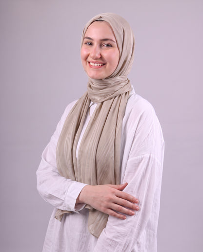 Lines Devore Kuwaiti Scarf - Medium Beige
