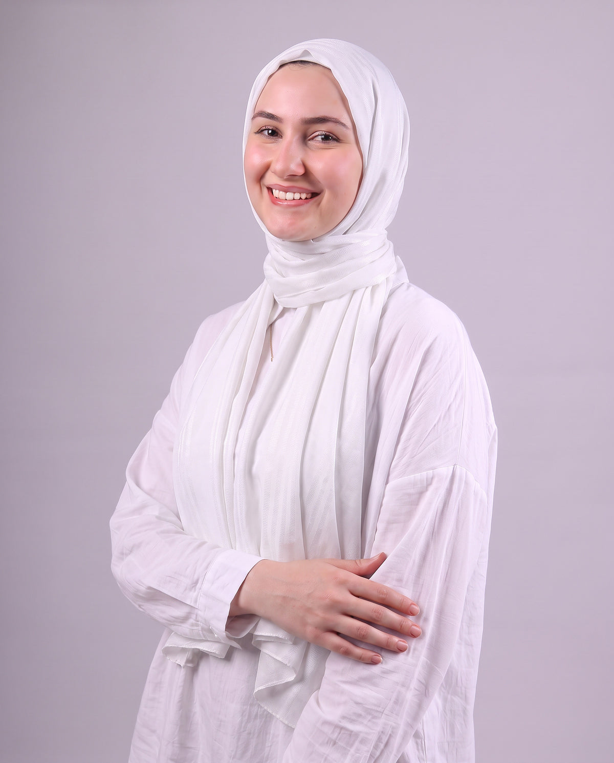 Lines Devore Kuwaiti Scarf - Off White