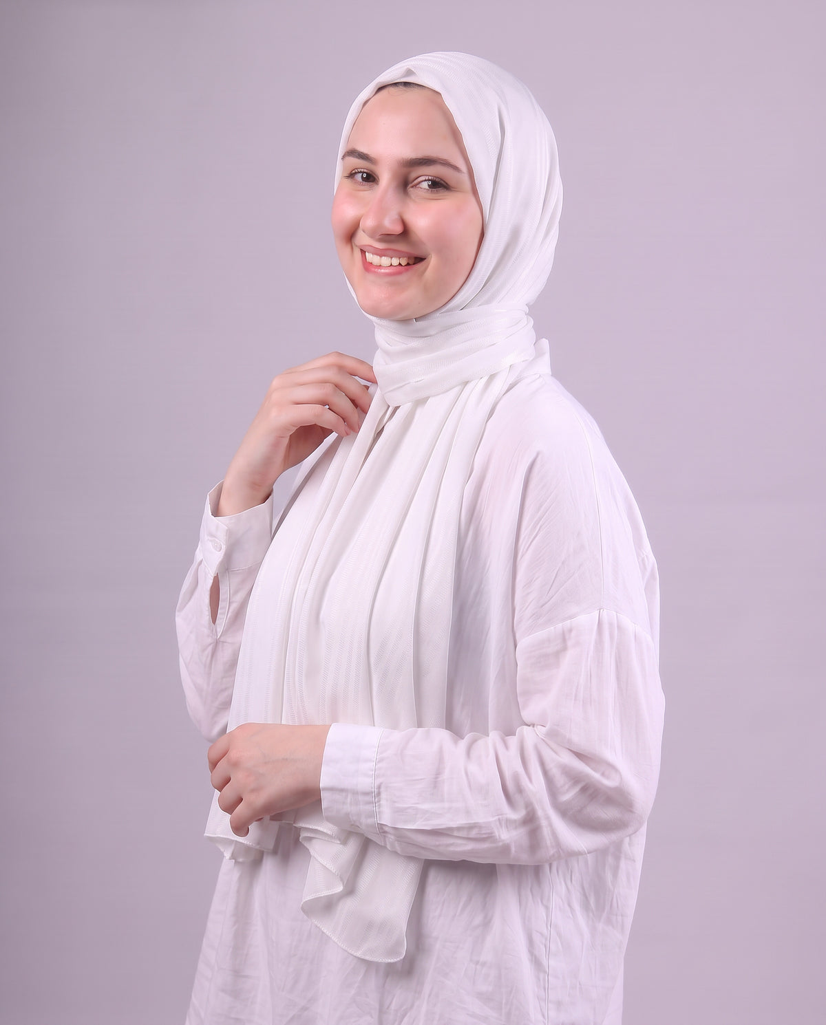 Lines Devore Kuwaiti Scarf - Off White