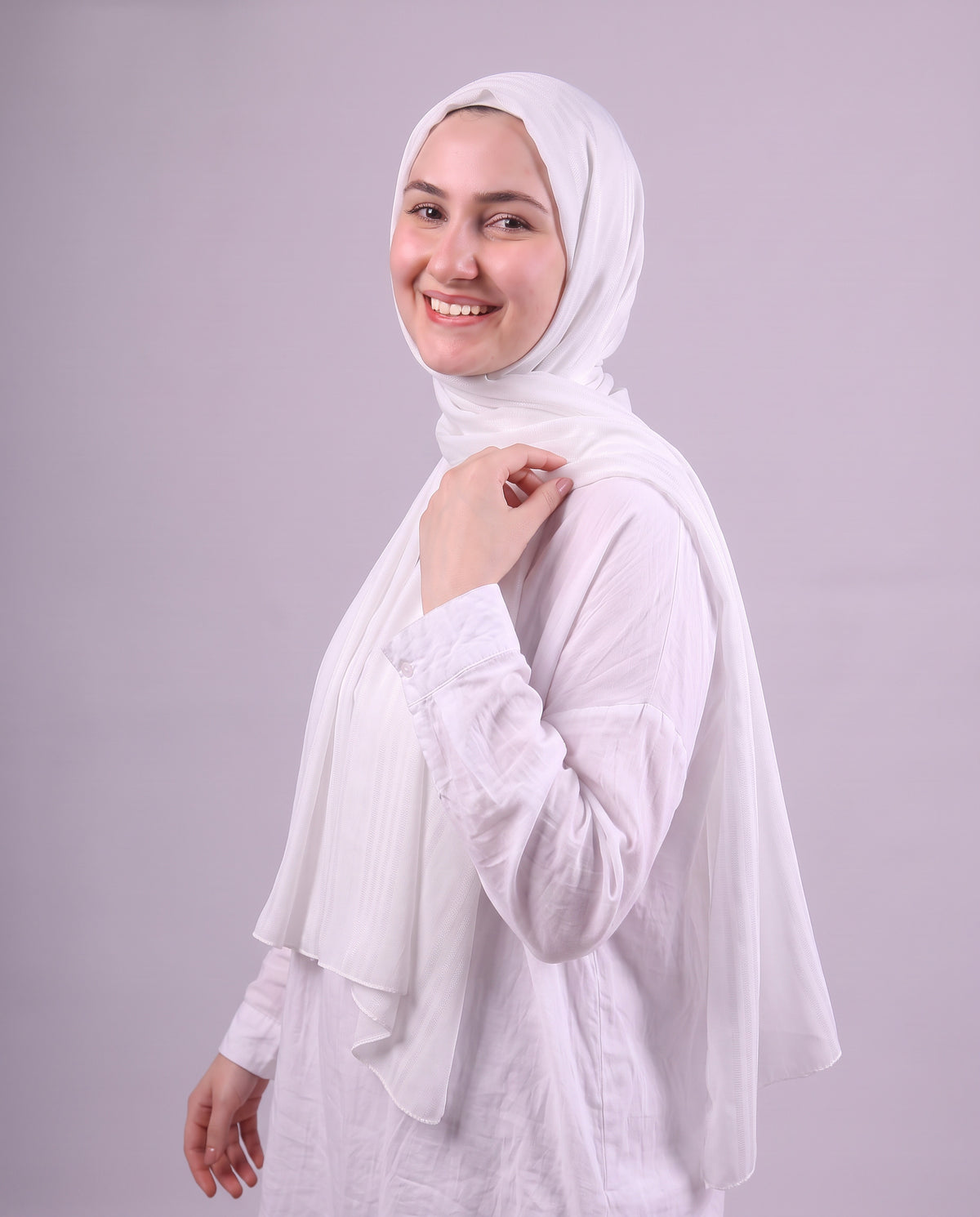 Lines Devore Kuwaiti Scarf - Off White