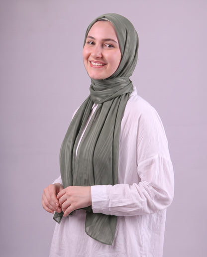 Lines Devore Kuwaiti Scarf - Olive