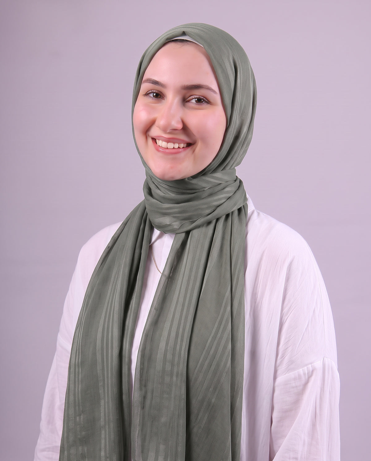 Lines Devore Kuwaiti Scarf - Olive
