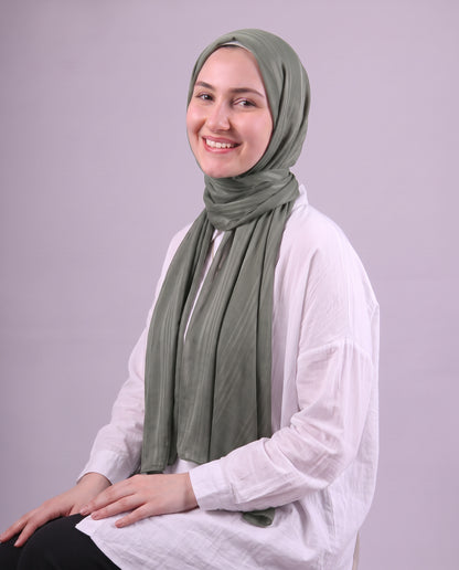 Lines Devore Kuwaiti Scarf - Olive