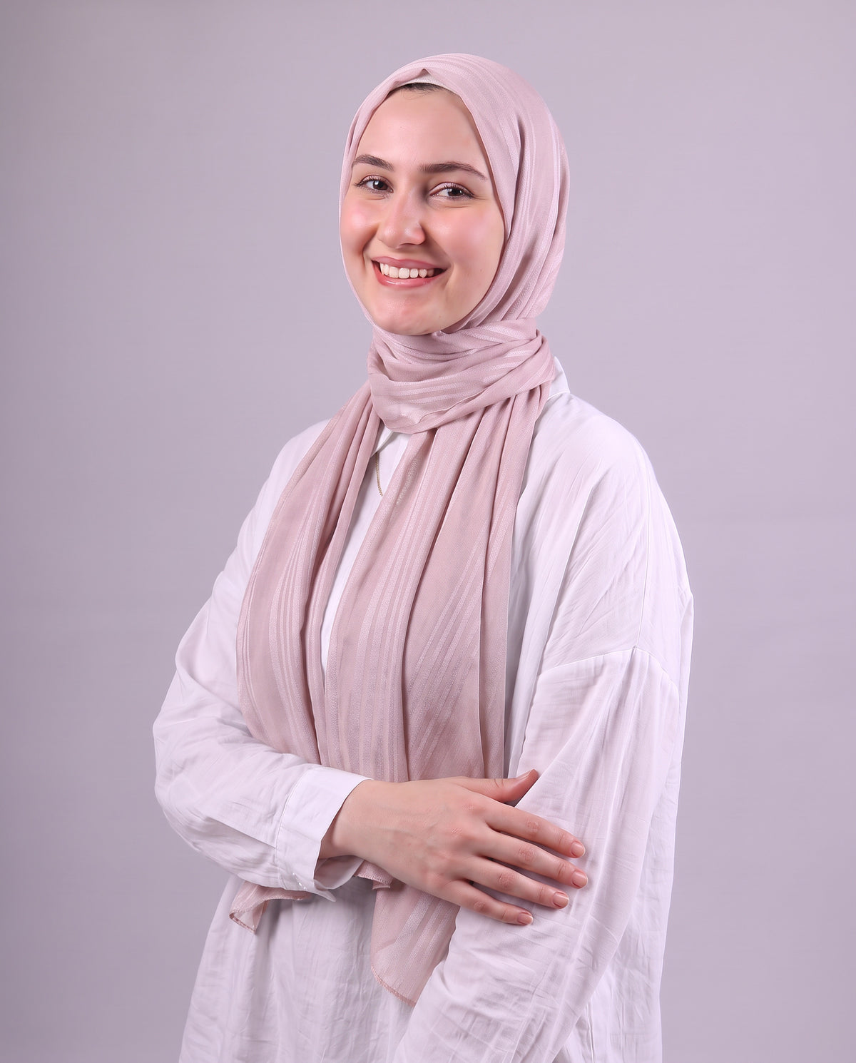 Lines Devore Kuwaiti Scarf - Pink