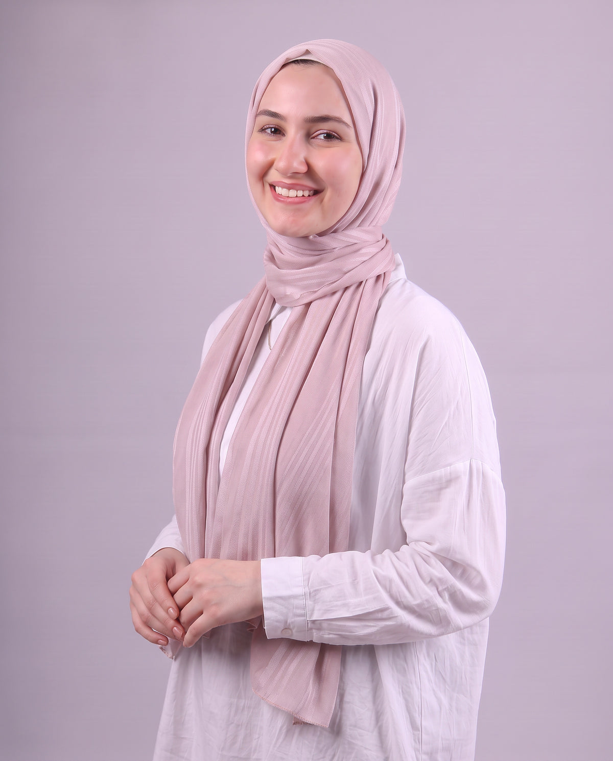Lines Devore Kuwaiti Scarf - Pink