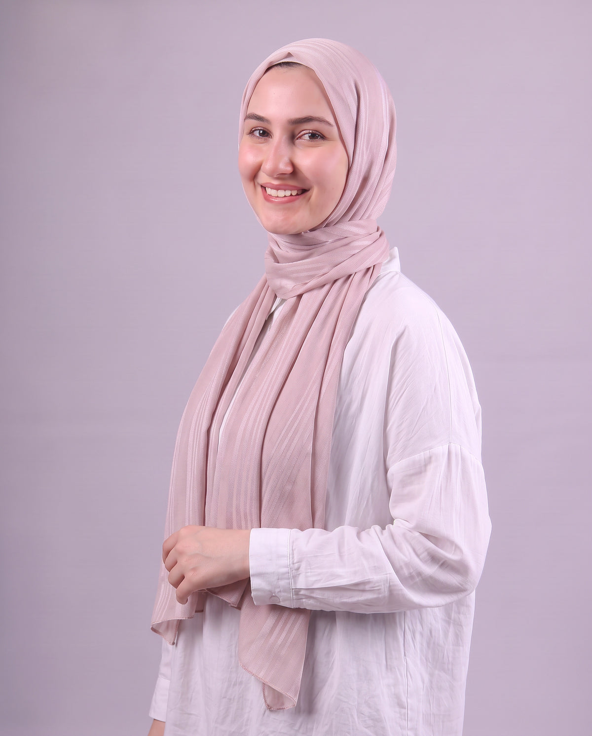 Lines Devore Kuwaiti Scarf - Pink