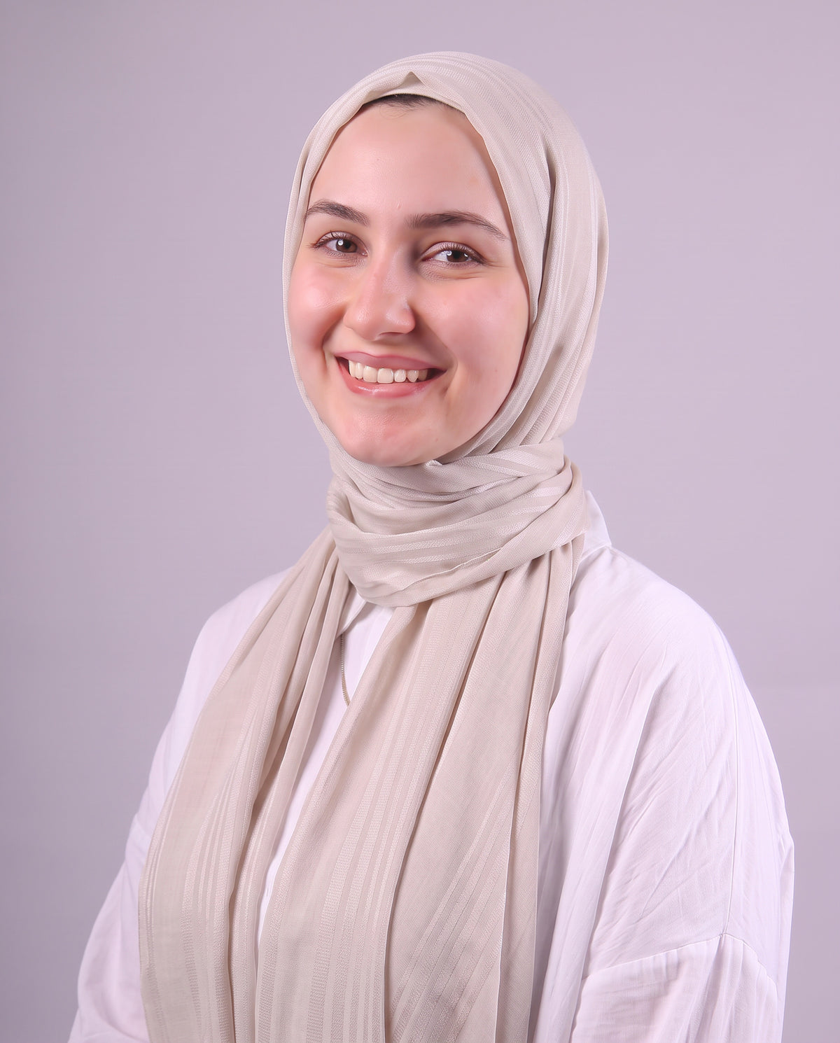 Lines Devore Kuwaiti Scarf - Light Beige