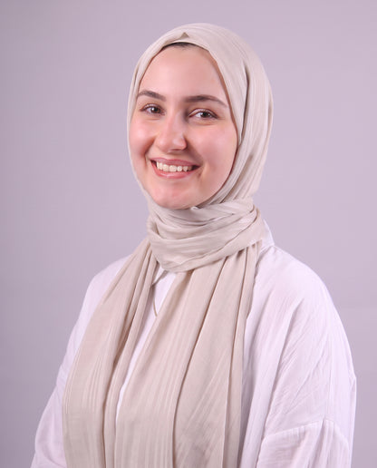 Lines Devore Kuwaiti Scarf - Light Beige