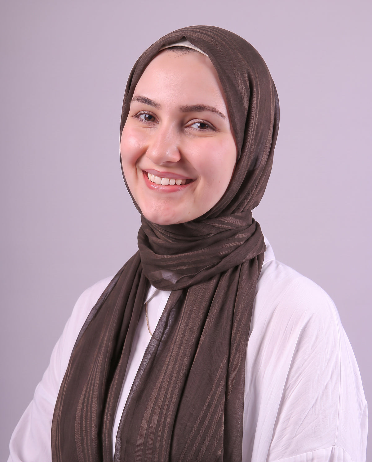 Lines Devore Kuwaiti Scarf - Brown