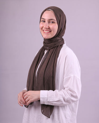 Lines Devore Kuwaiti Scarf - Brown