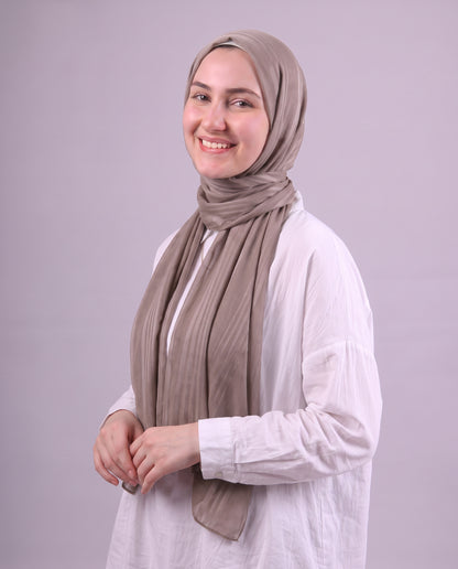 Lines Devore Kuwaiti Scarf - Dark Beige