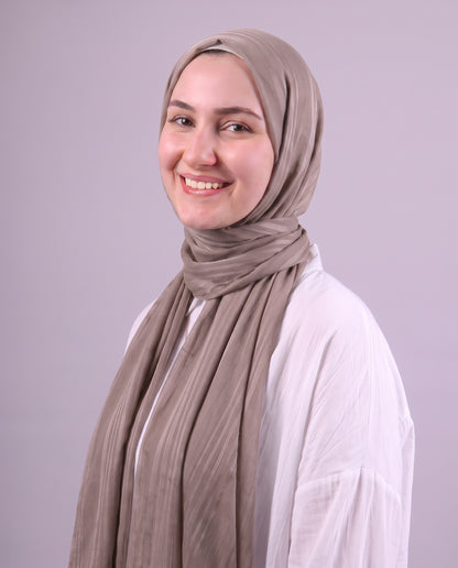 Lines Devore Kuwaiti Scarf - Dark Beige