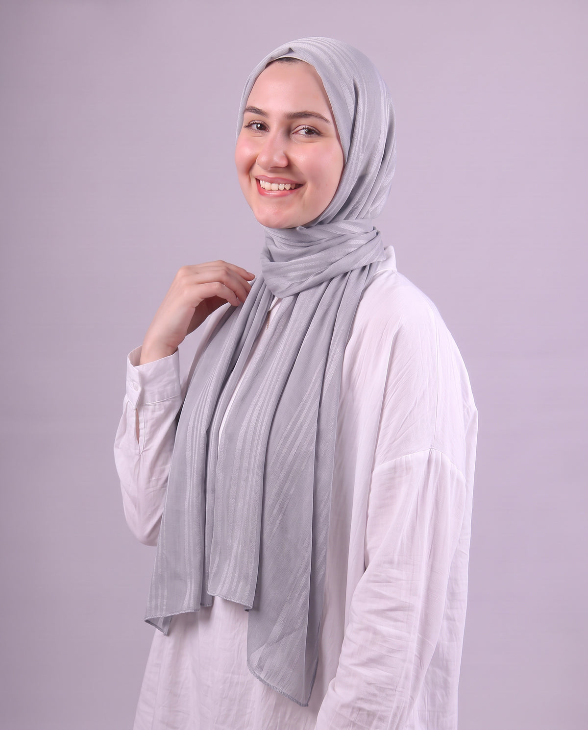 Lines Devore Kuwaiti Scarf - Grey