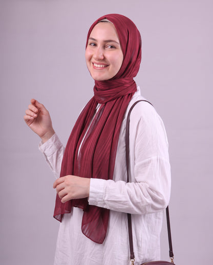 Lines Devore Kuwaiti Scarf - Burgundy