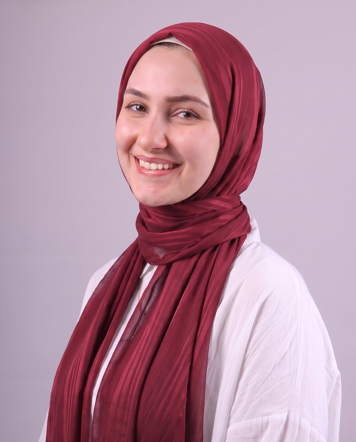 Lines Devore Kuwaiti Scarf - Burgundy