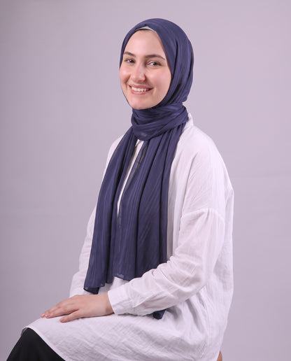 Lines Devore Kuwaiti Scarf - Navy