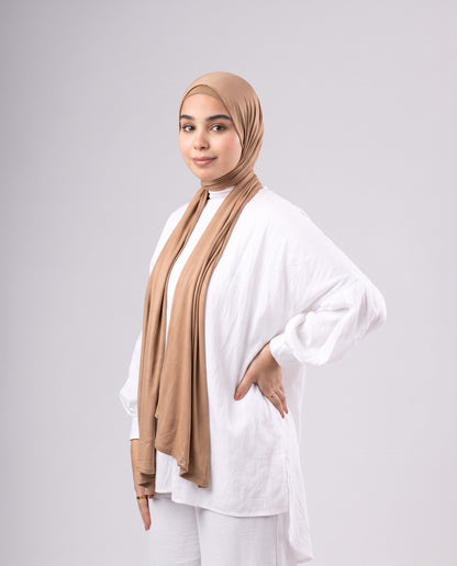 Jel Scarf and Bonnet Set - Light Brown