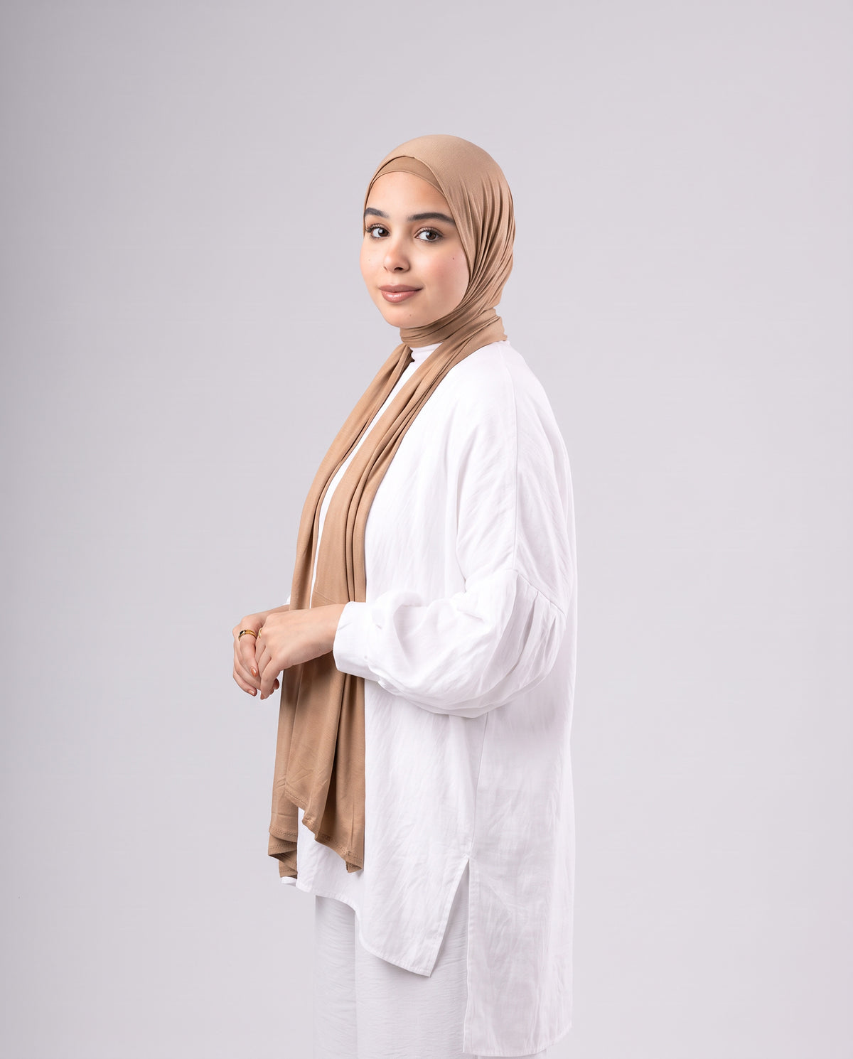 Jel Scarf and Bonnet Set - Light Brown
