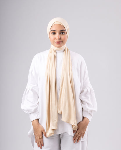 Jel Scarf and Bonnet Set - Creamy