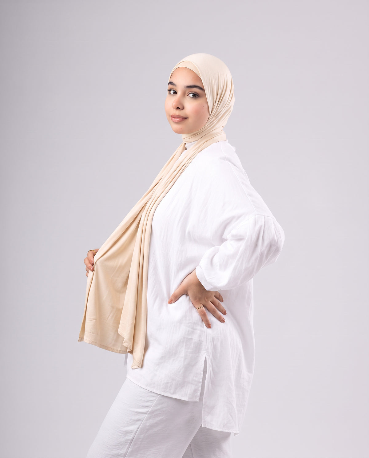 Jel Scarf and Bonnet Set - Creamy