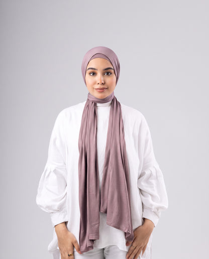 Jel Scarf and Bonnet Set - Dark Cashmere 2