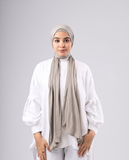 Jel Scarf and Bonnet Set - Dark Greige