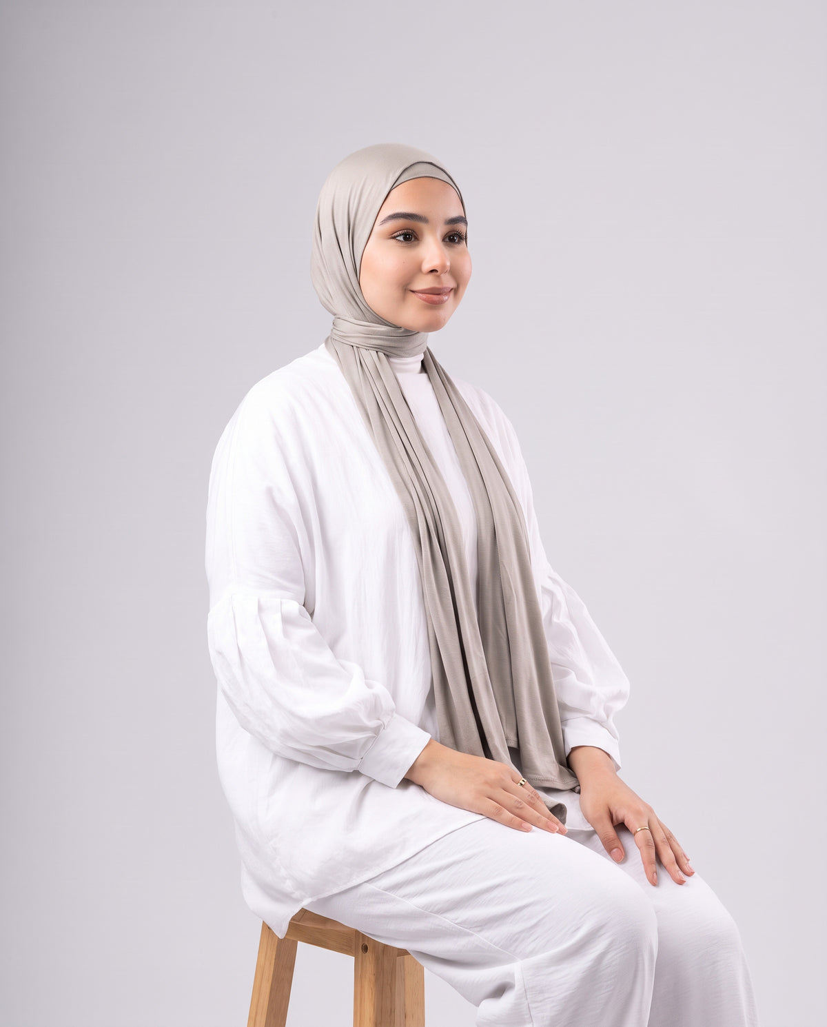 Jel Scarf and Bonnet Set - Dark Greige