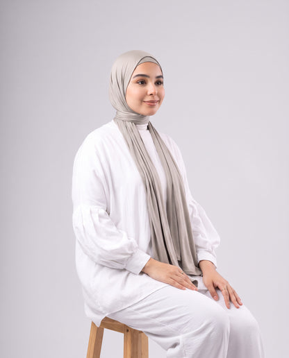 Jel Scarf and Bonnet Set - Dark Greige