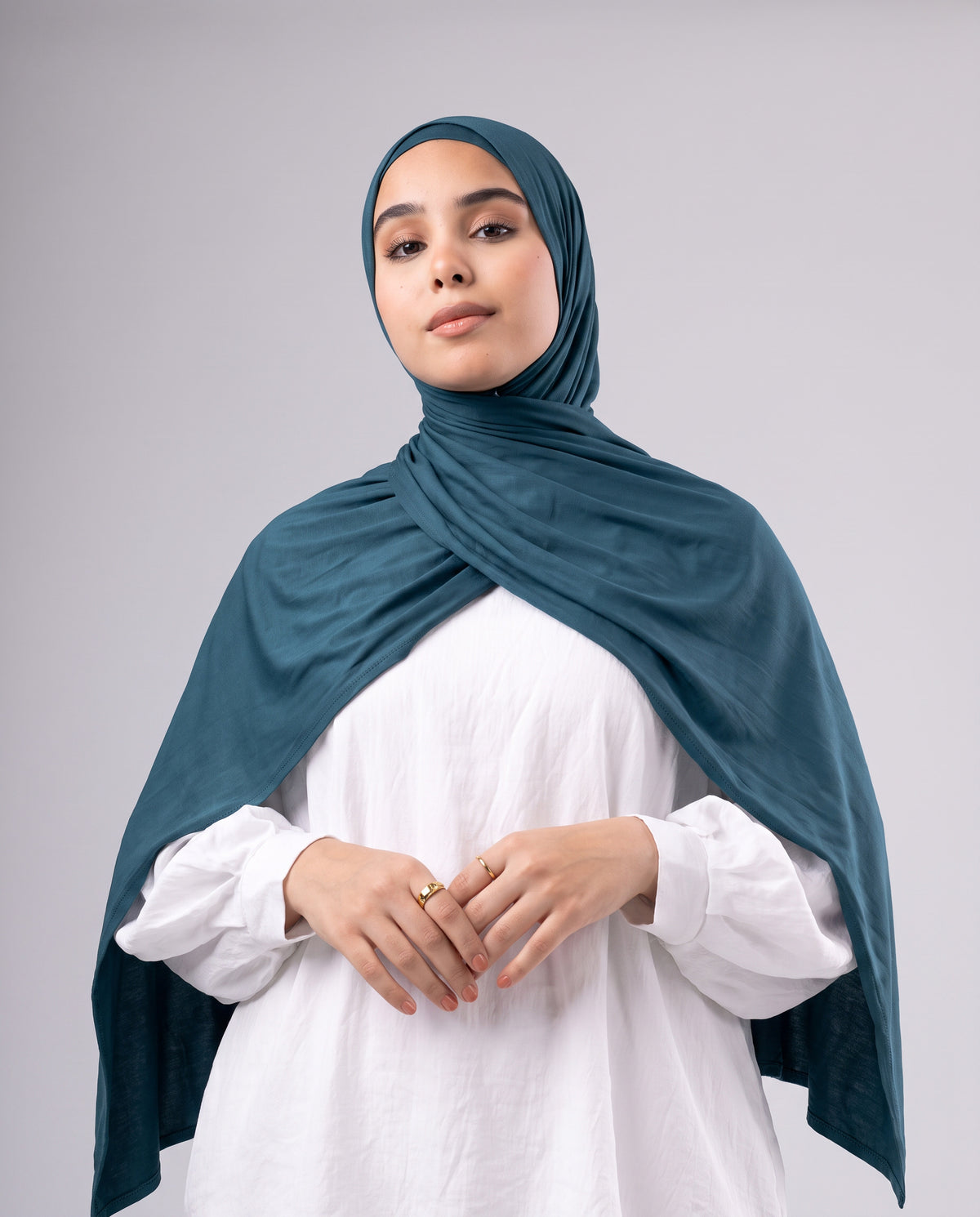 Jel Scarf and Bonnet Set - Dark Teal