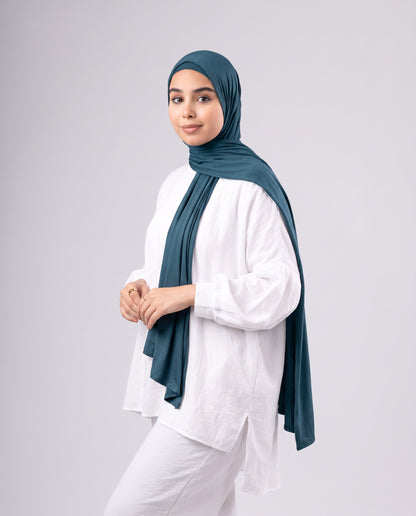 Jel Scarf and Bonnet Set - Dark Teal