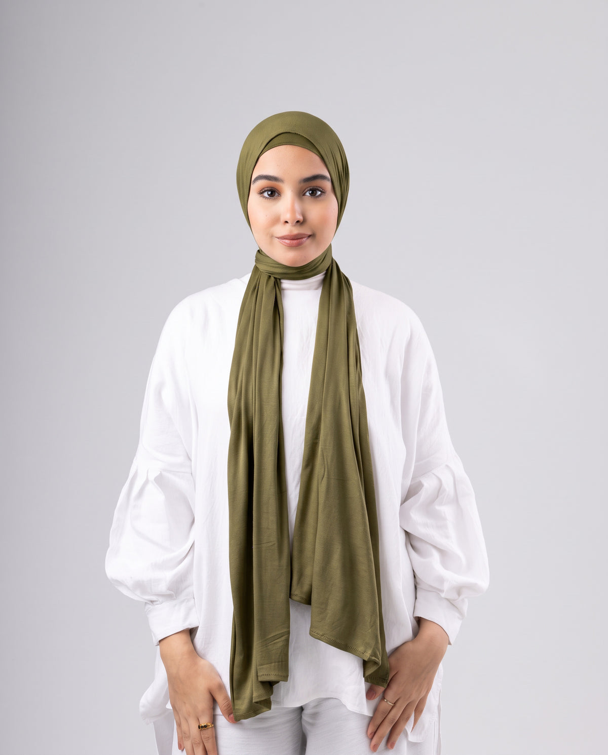 Jel Scarf and Bonnet Set - Olive