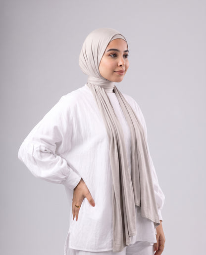 Jel Scarf and Bonnet Set - Light Greige