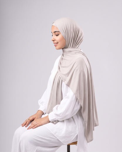 Jel Scarf and Bonnet Set - Light Greige