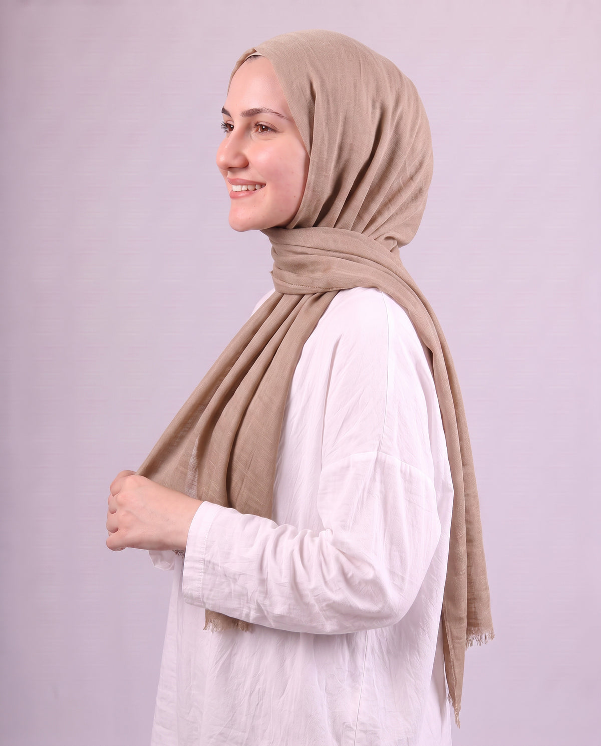 Safnga Cotton Scarf - Dark Beige